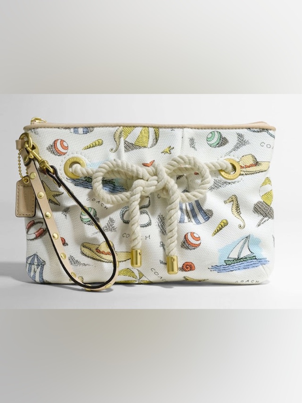 RARE - Coach - Pierre Le-Tan Nautical - Clutch - Anchor Seahorse Beach Starfish